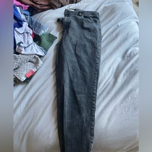 Abercrombie Black High Rise Curve Love Straight Leg Jeans